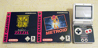 GBA SP NES with Zelda and Metroid